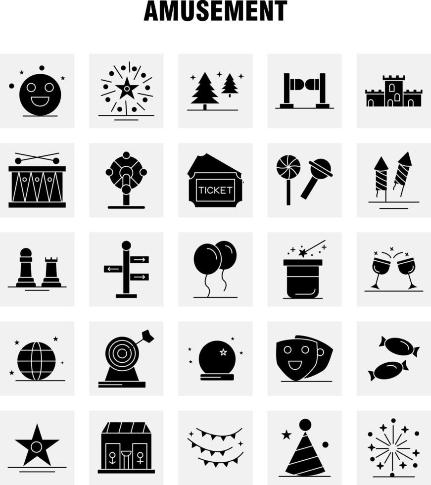 icono de glifo sólido de diversión para impresión web y kit de uxui móvil como comedia drama entretenimiento teatro emojis carnaval circo magia pictograma paquete vector