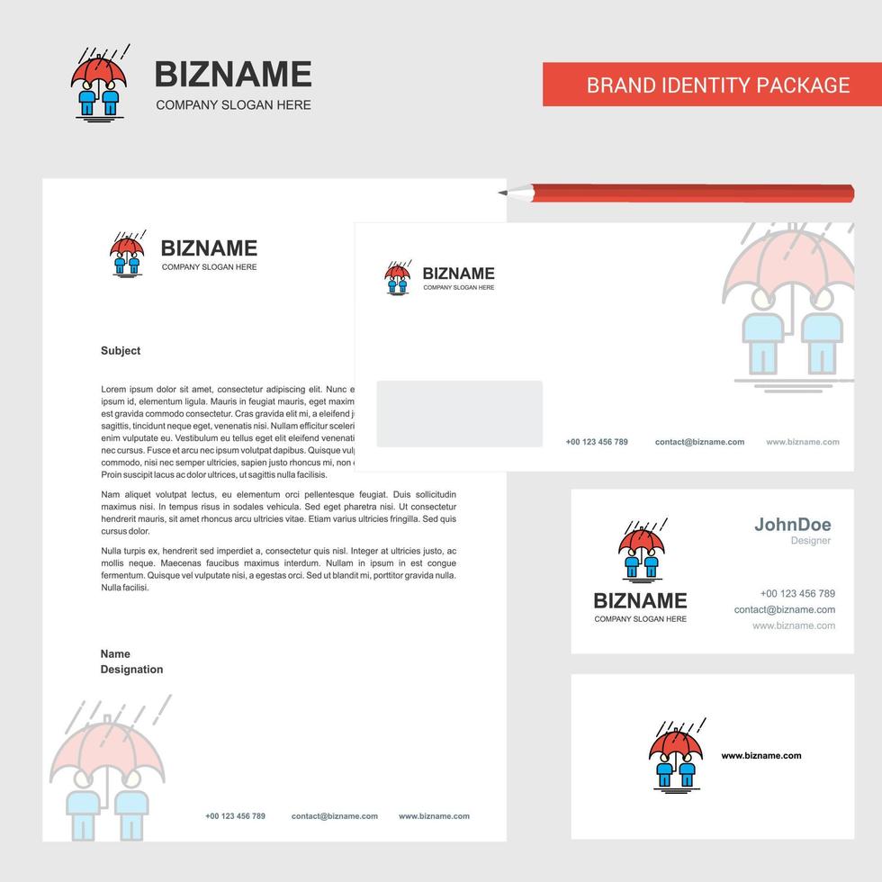 Raining Business Letterhead Envelope and visiting Card Design vector template