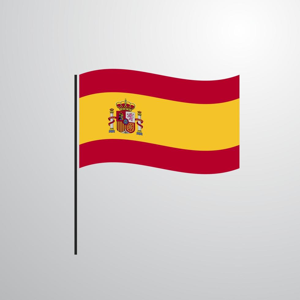 España ondeando la bandera vector
