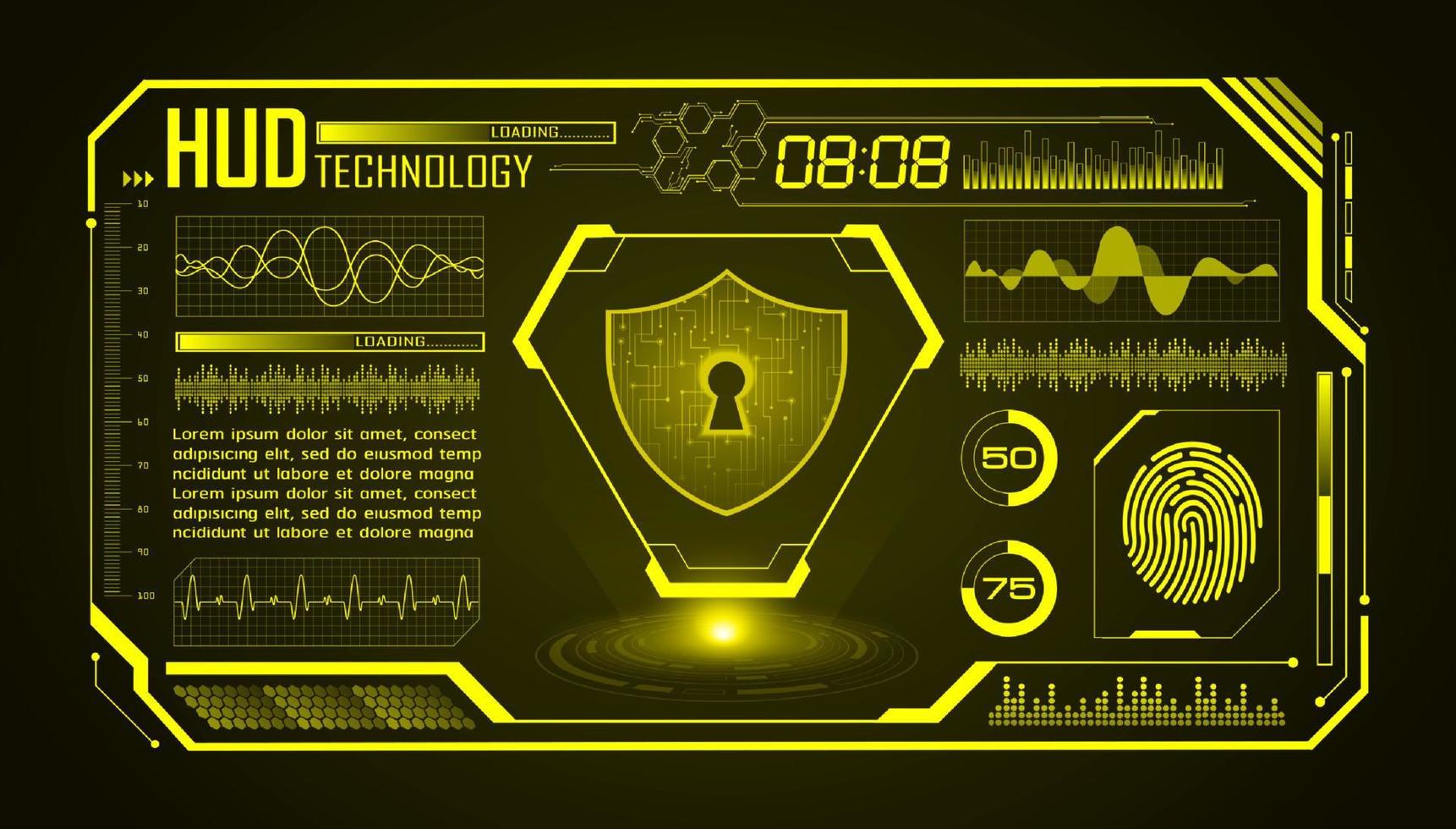 Modern HUD Technology Screen Background vector