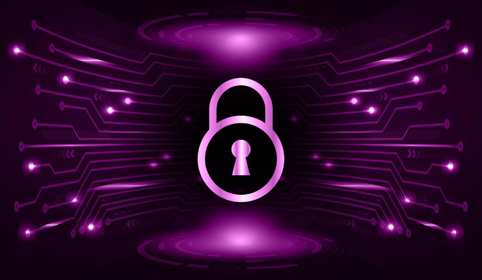 Modern Cybersecurity Technology Background with padlock vector