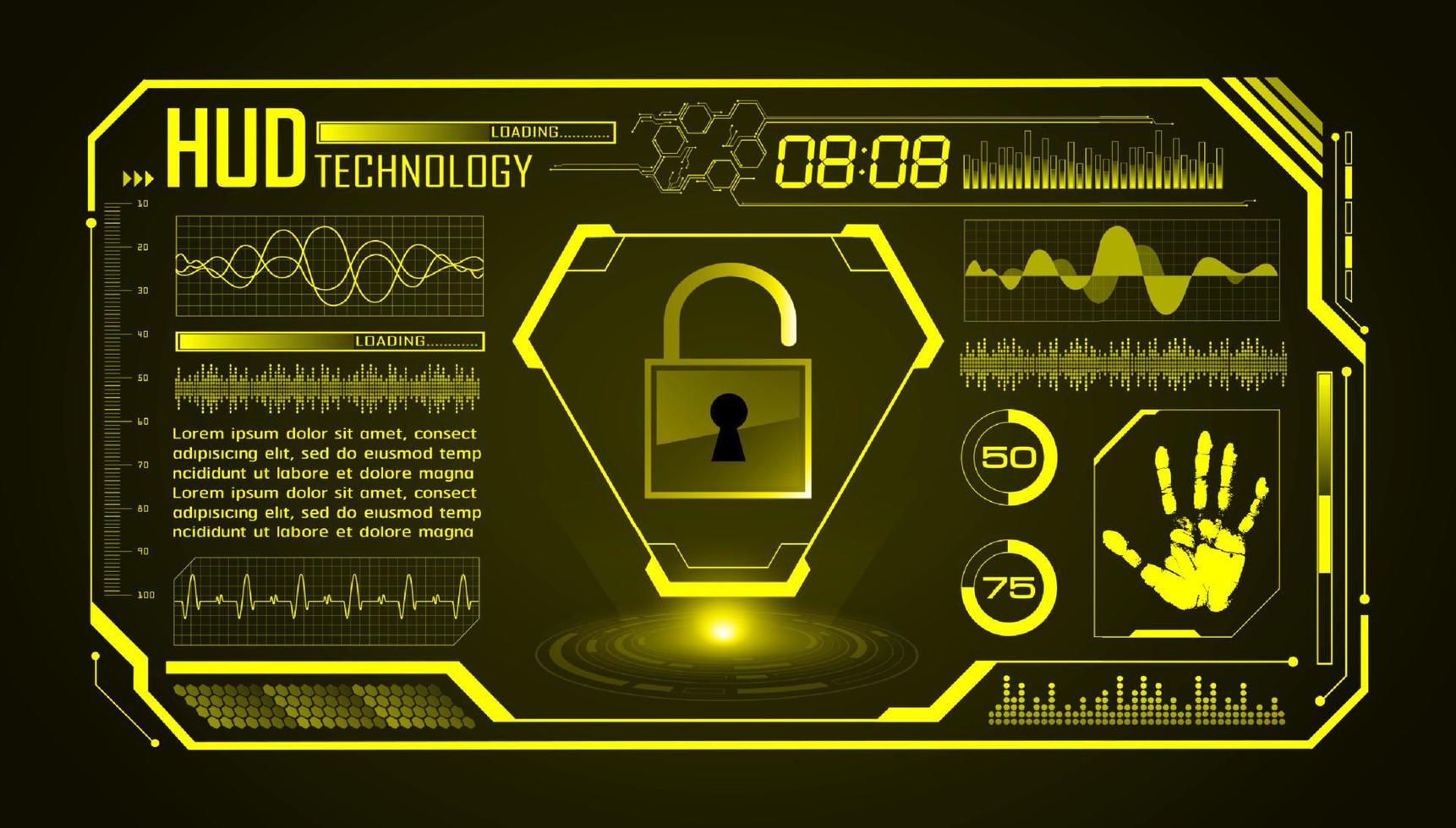 Modern HUD Technology Screen Background vector