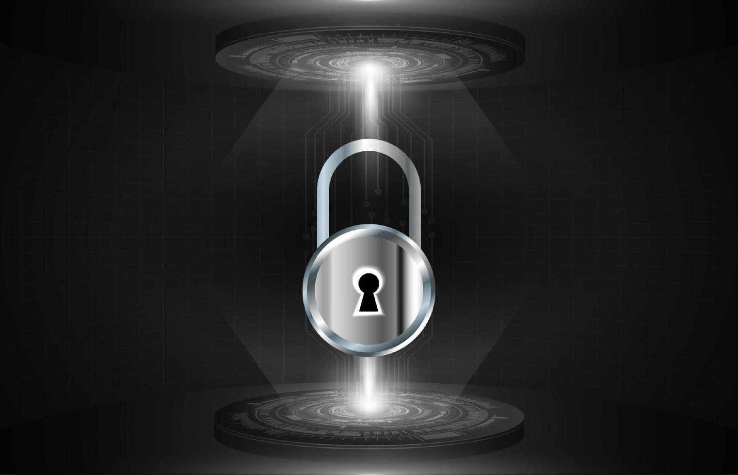 Modern Cybersecurity Technology Background with padlock vector