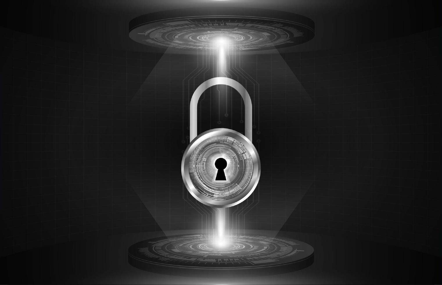 Modern Cybersecurity Technology Background with padlock vector