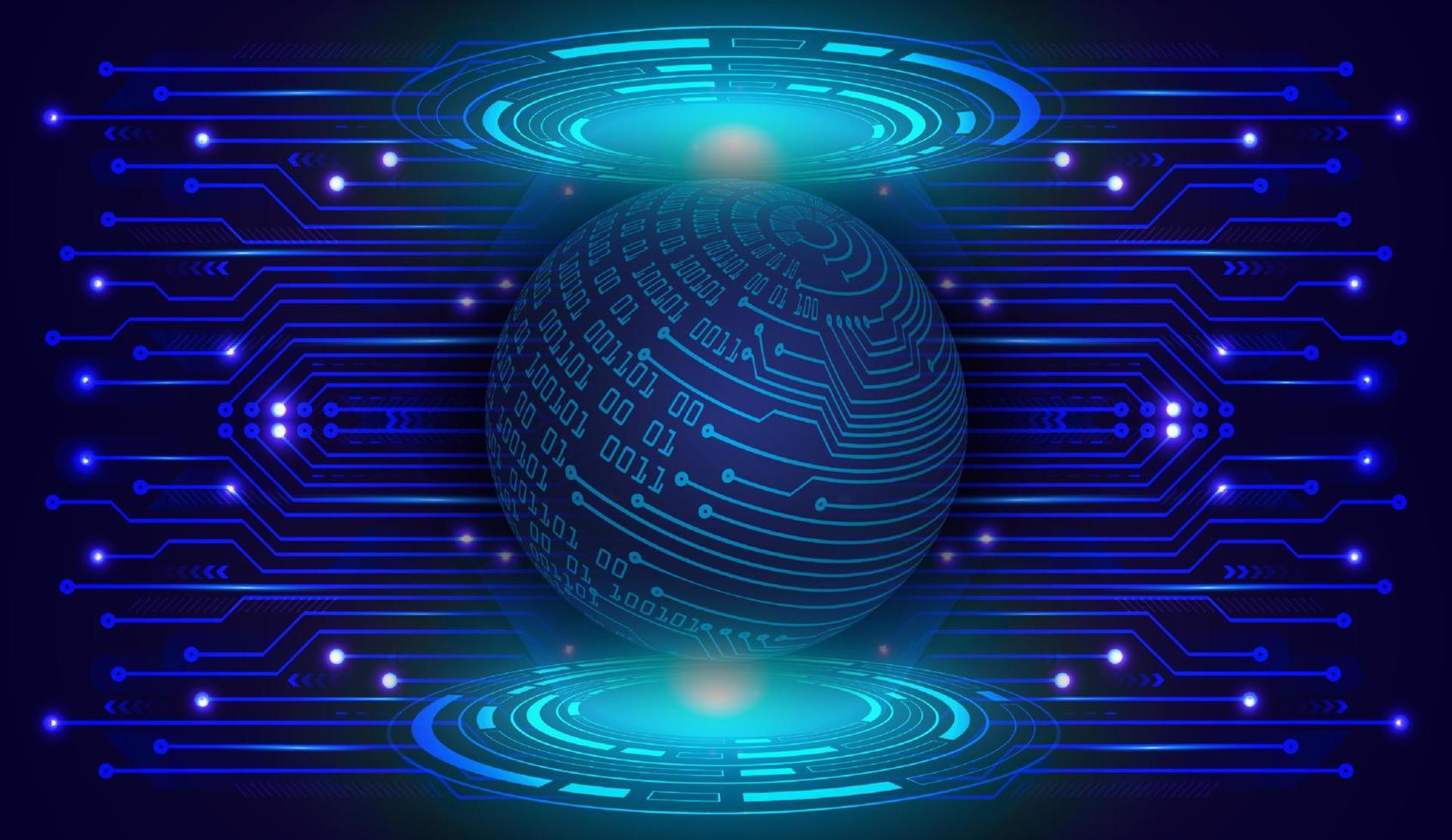 Modern Holographic Globe on Technology Background vector