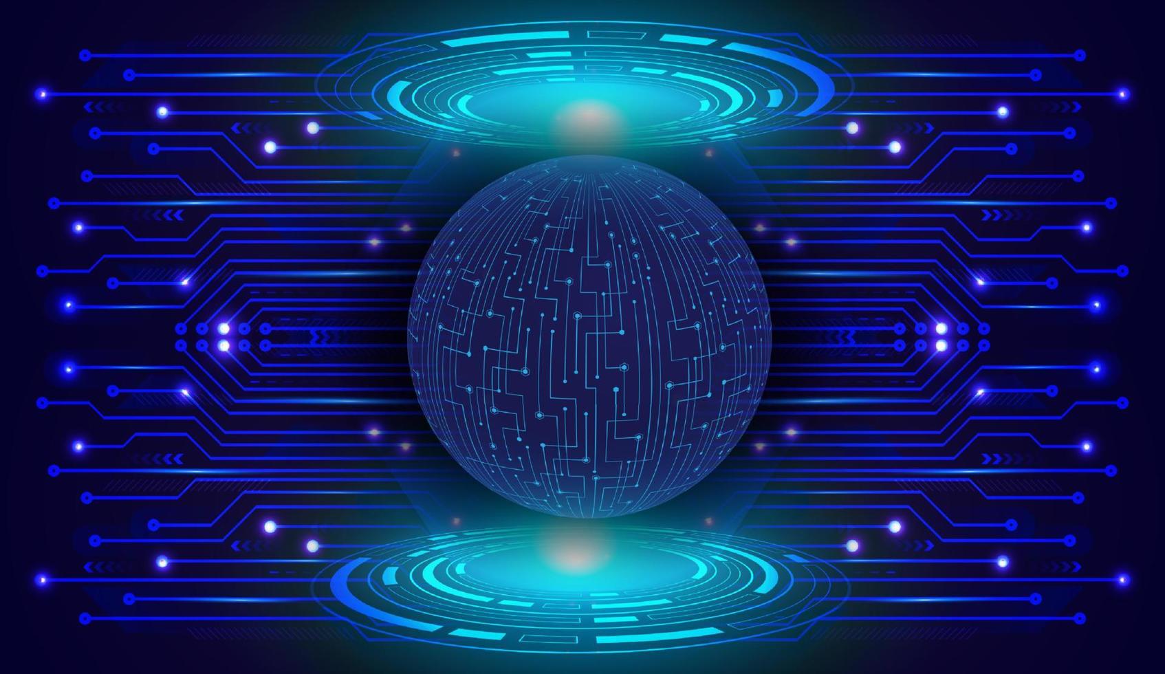 Modern Holographic Globe on Technology Background vector