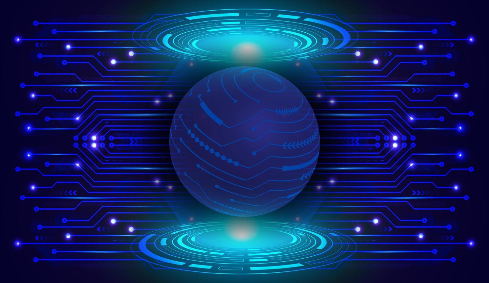 Modern Holographic Globe on Technology Background vector