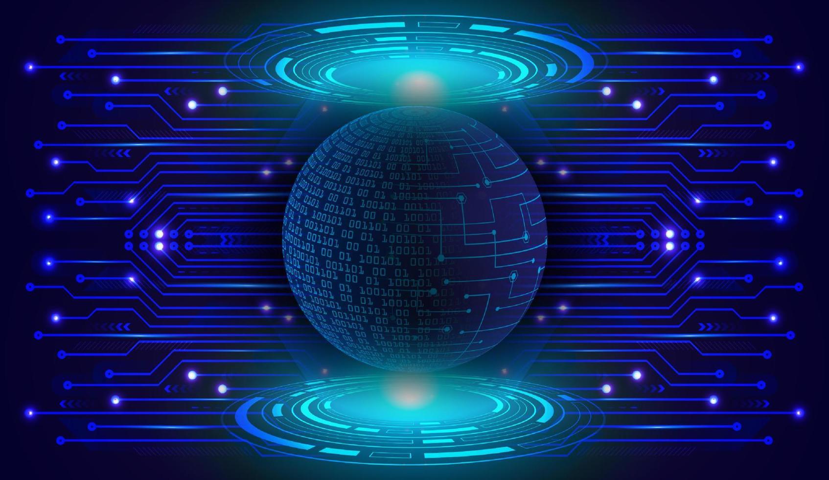 Modern Holographic Globe on Technology Background vector