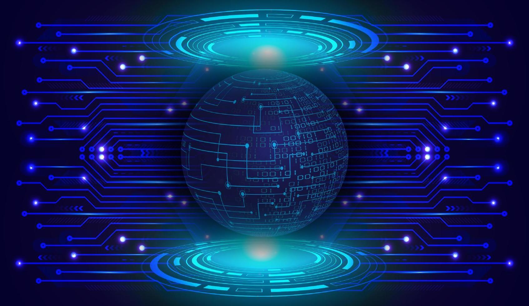 Modern Holographic Globe on Technology Background vector