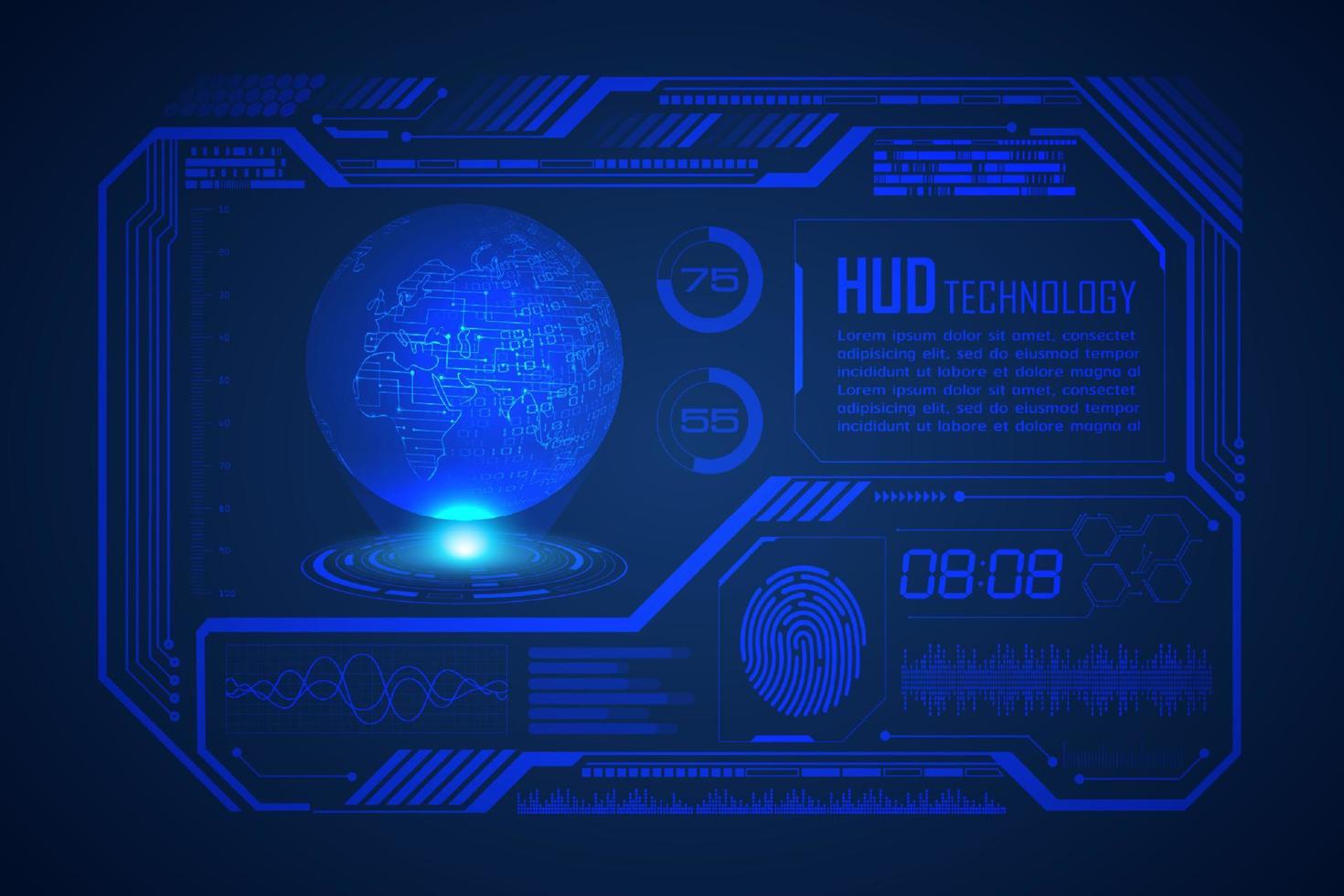 Modern HUD Technology Screen Background vector