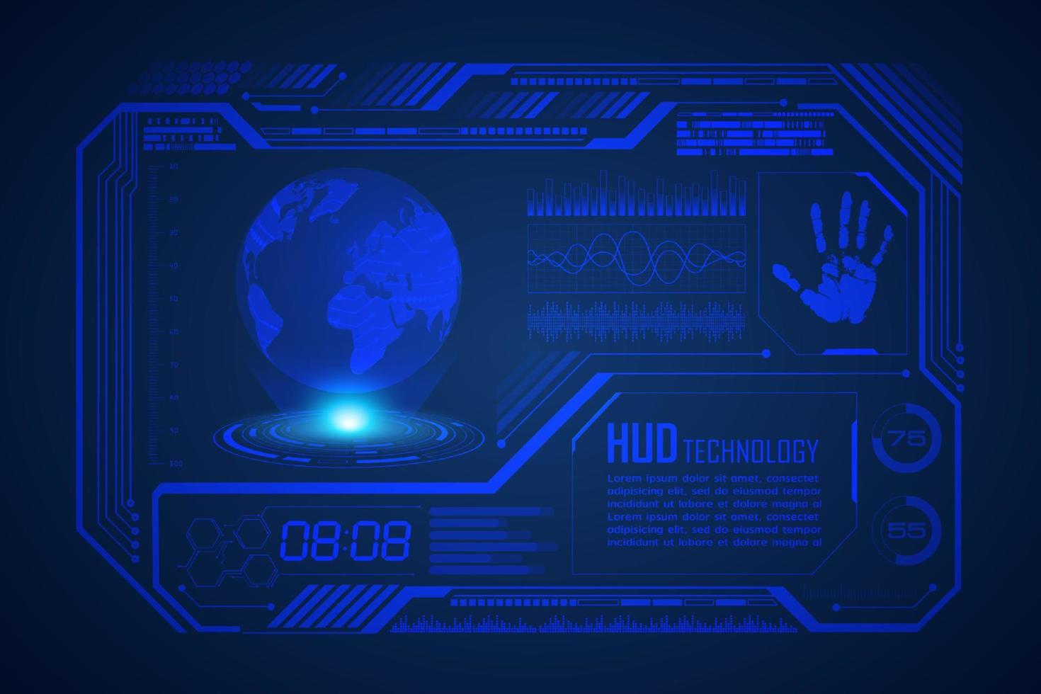 fondo de pantalla de tecnología hud moderna vector