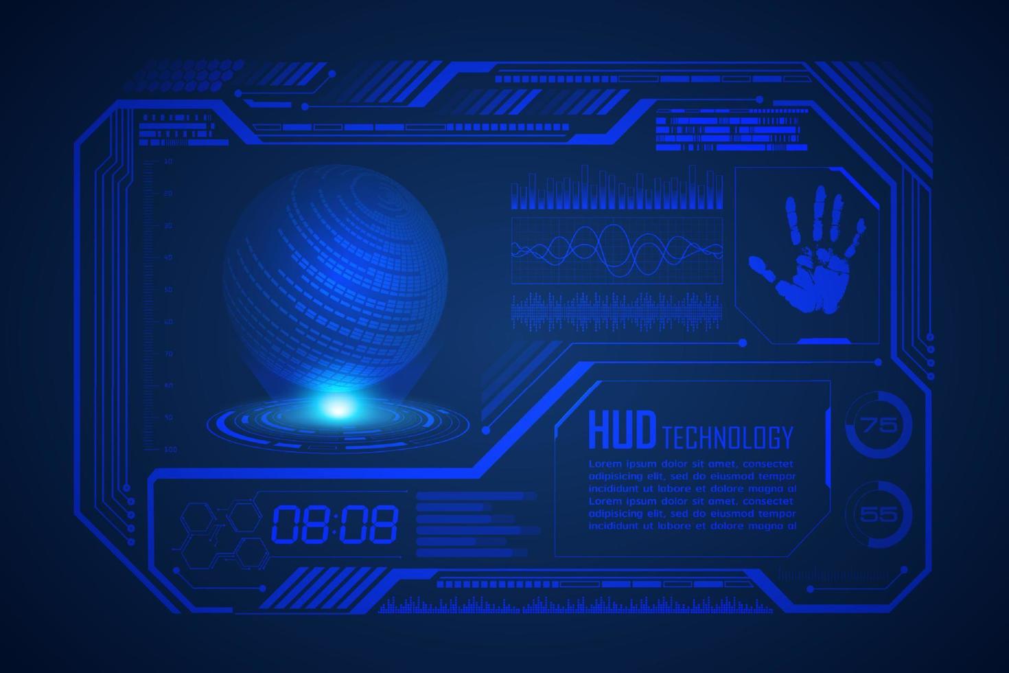 Modern HUD Technology Screen Background vector