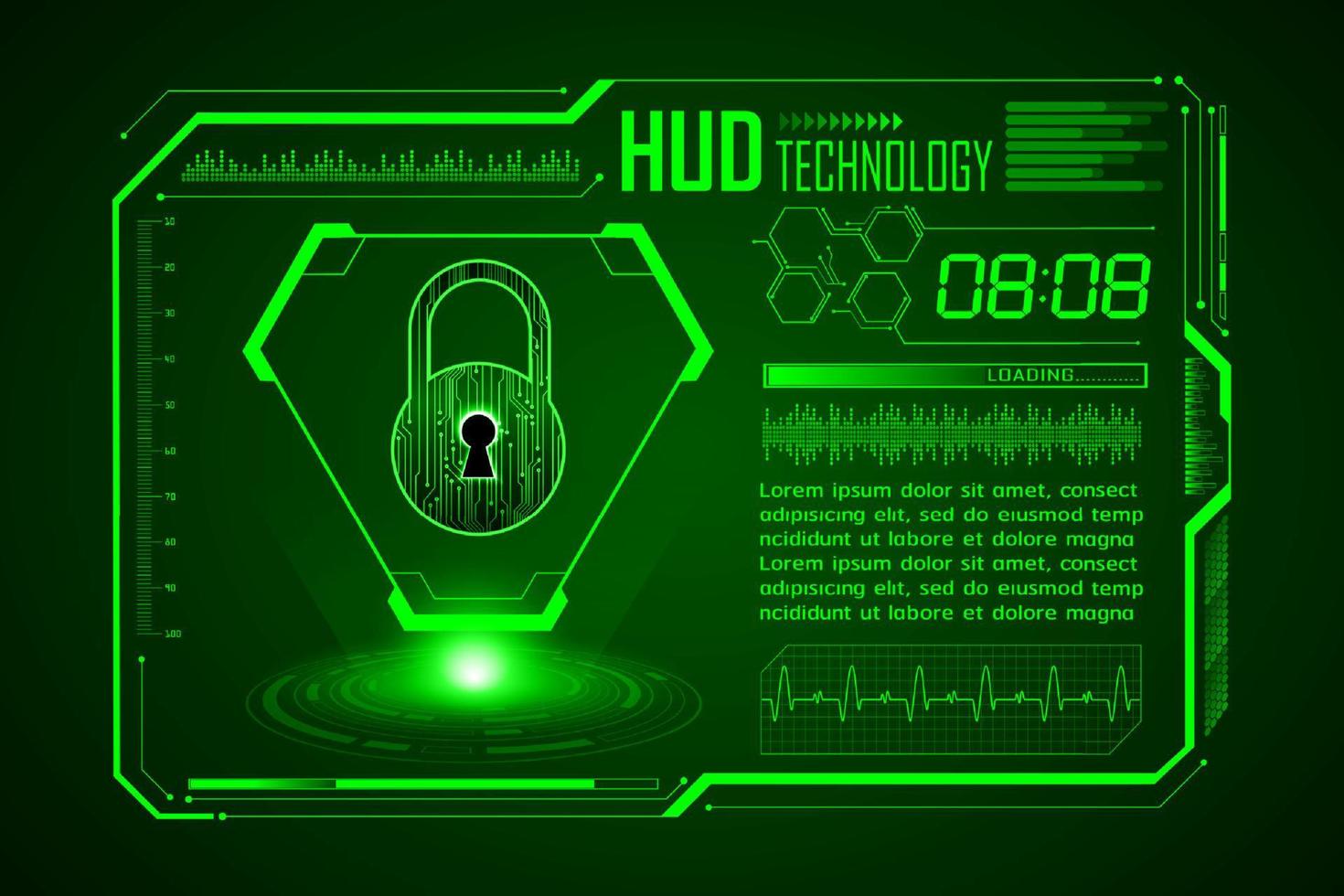 Modern HUD Technology Screen Background vector