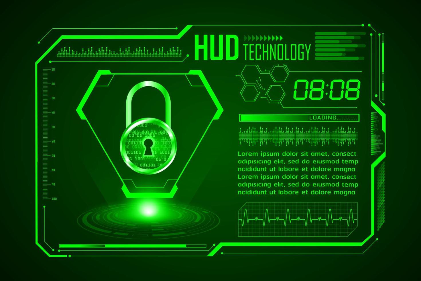 Modern HUD Technology Screen Background vector