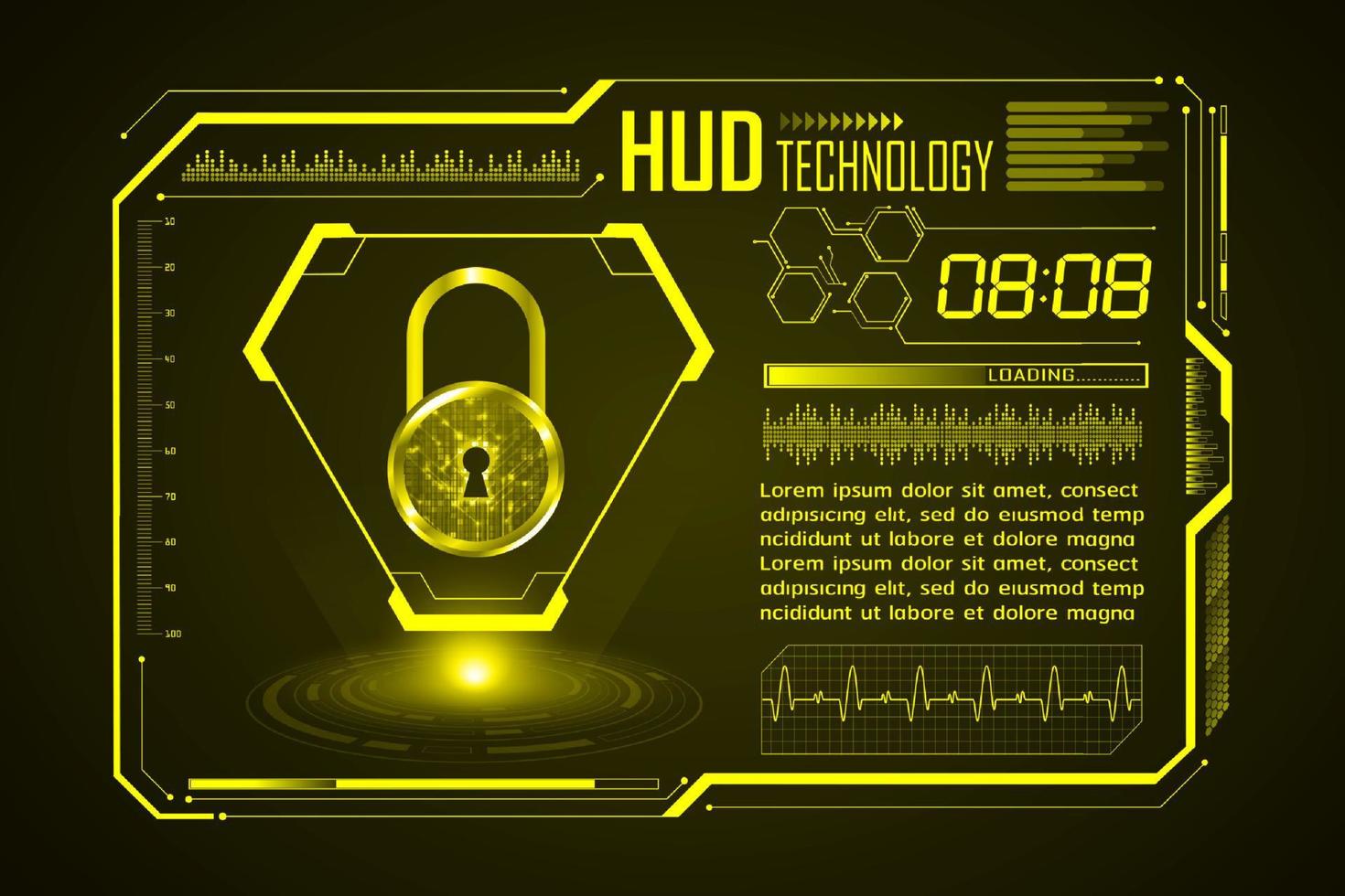 Modern HUD Technology Screen Background vector