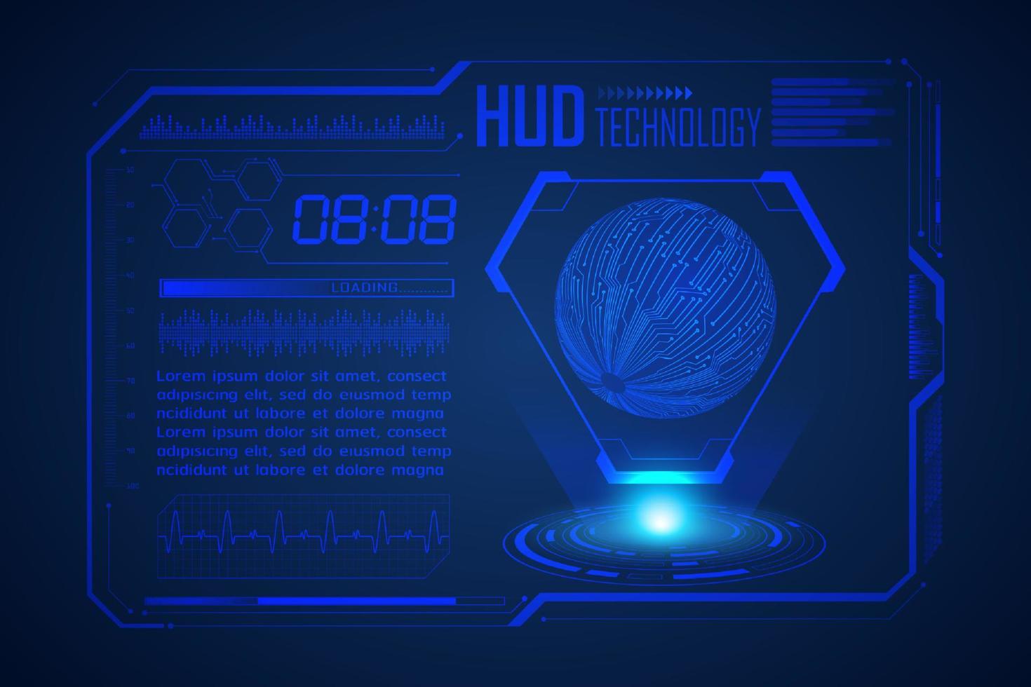 fondo de pantalla de tecnología hud moderna vector