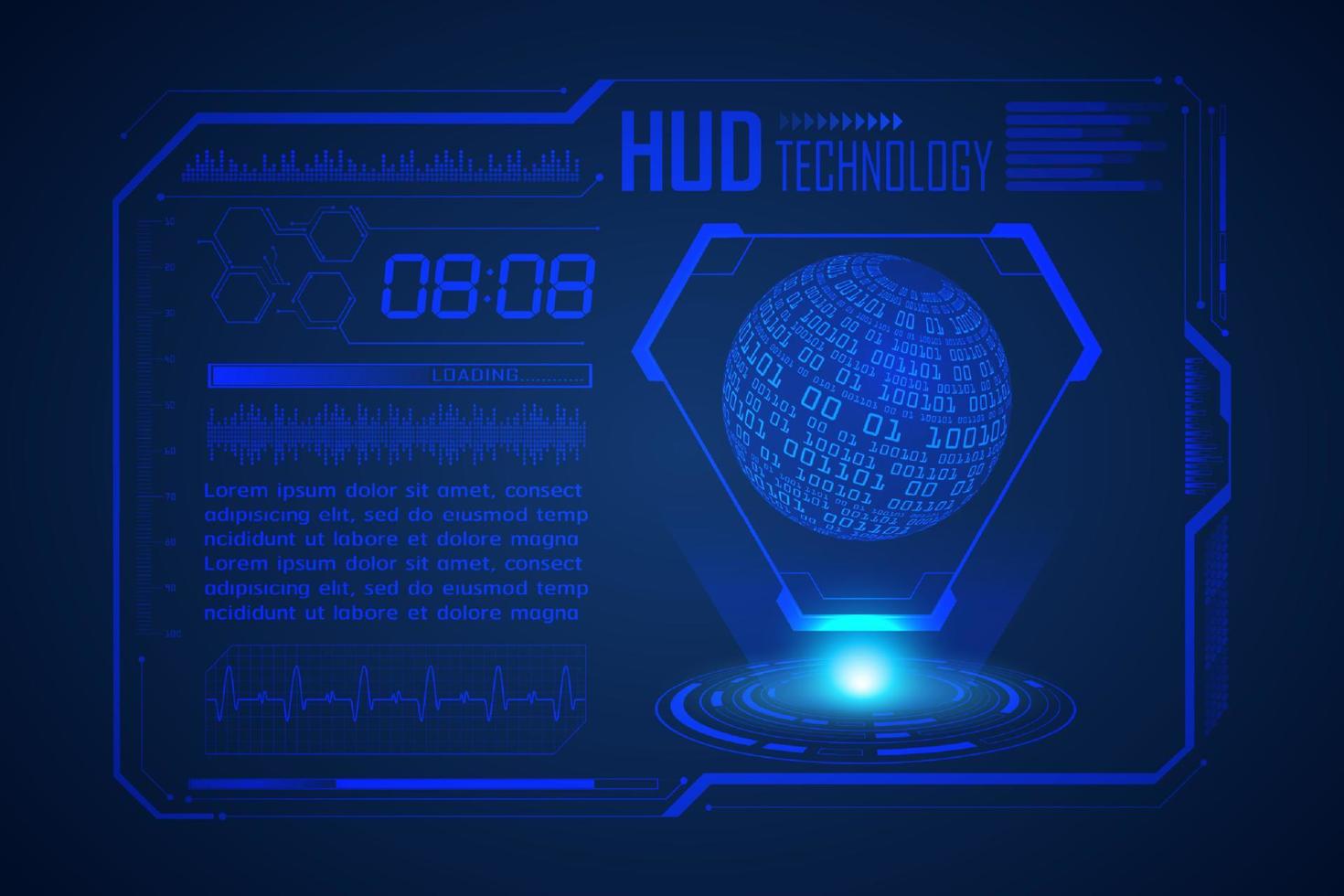 Modern HUD Technology Screen Background vector