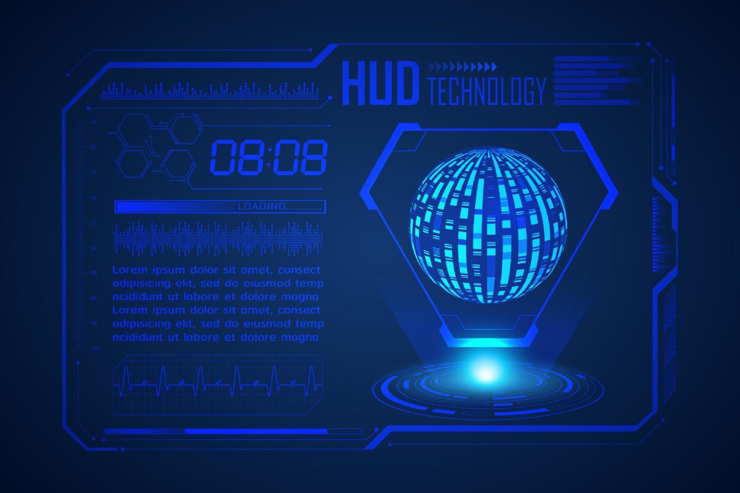 fondo de pantalla de tecnología hud moderna vector