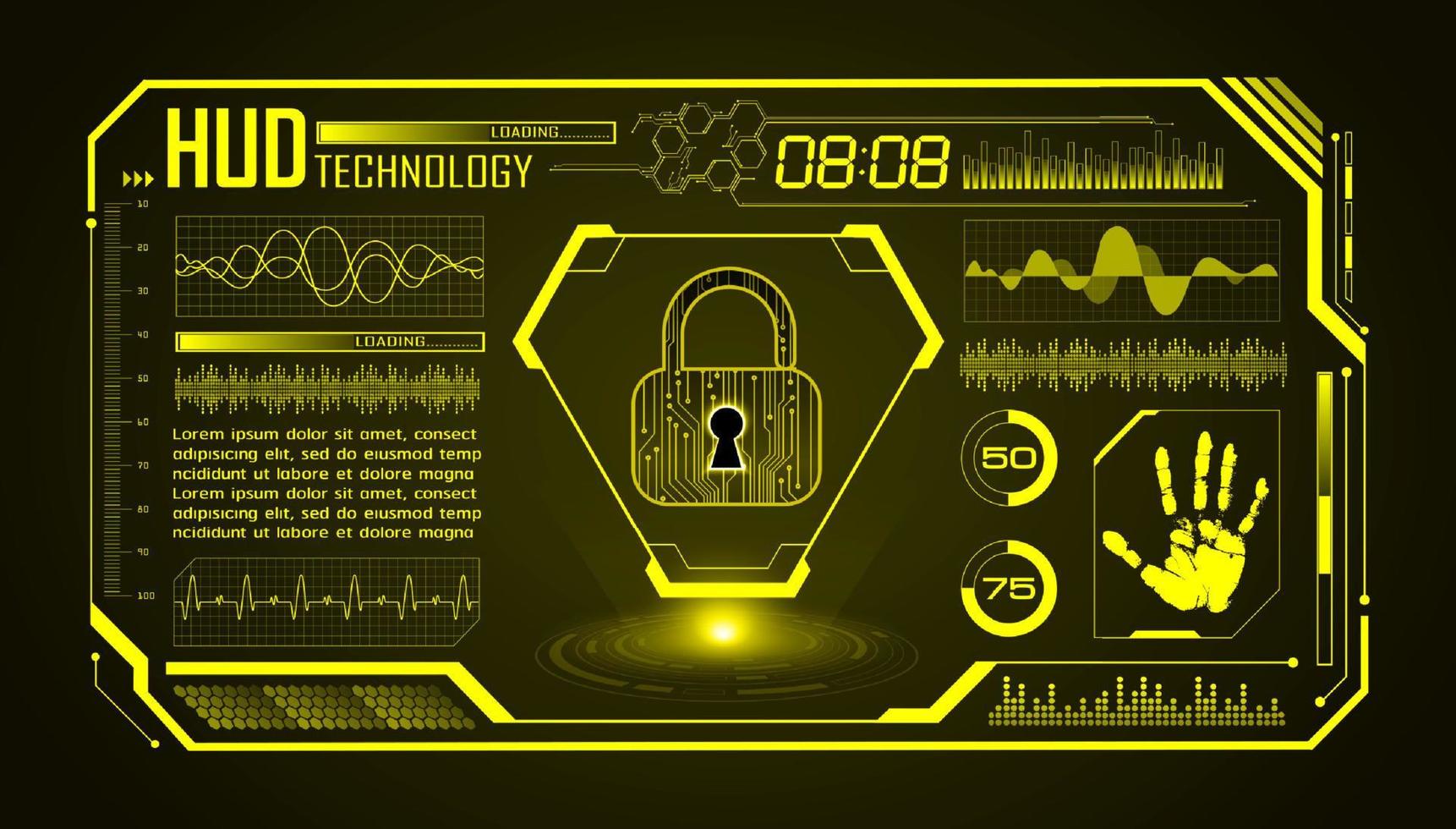 Modern HUD Technology Screen Background vector