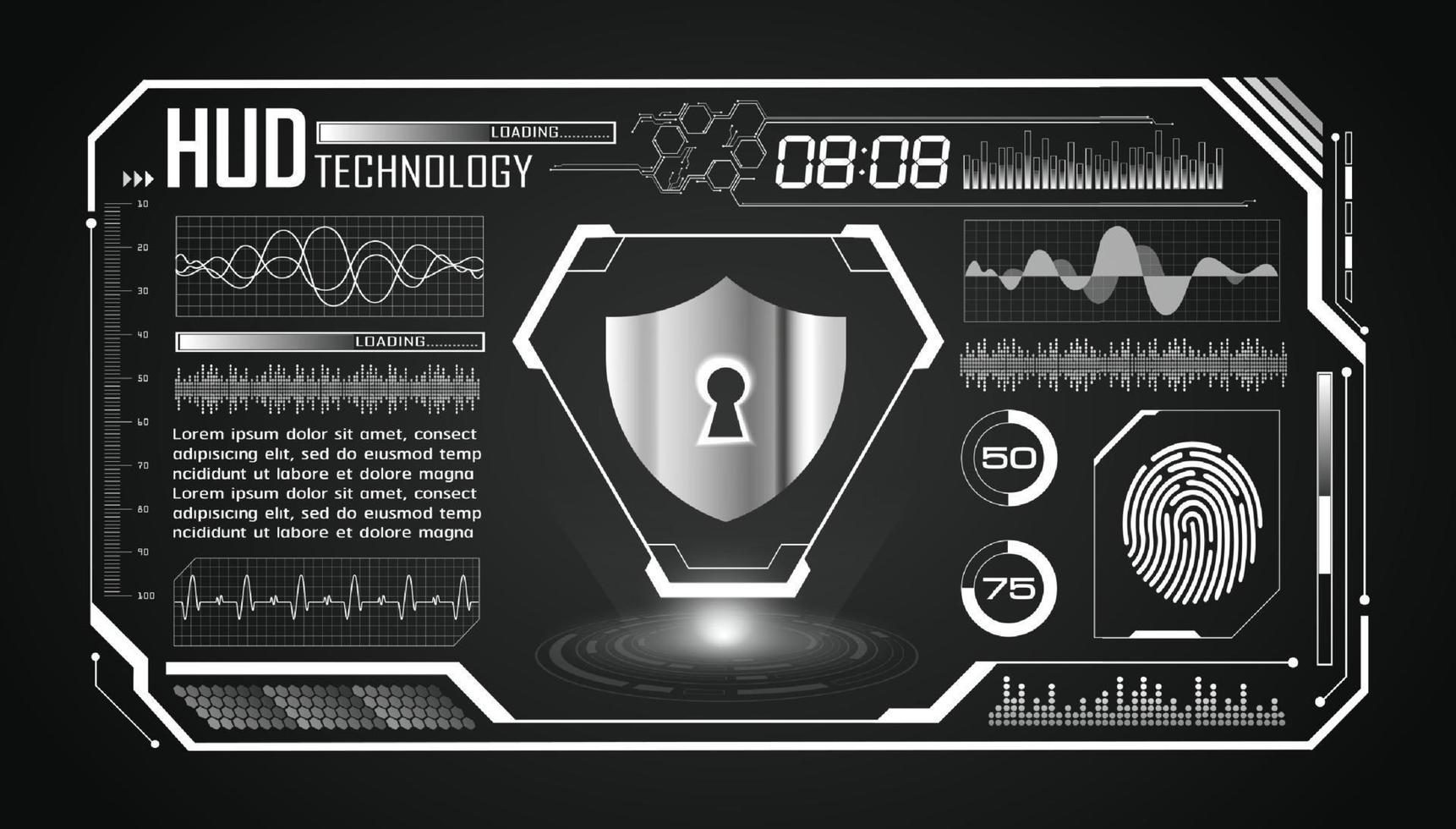 Modern HUD Technology Screen Background vector