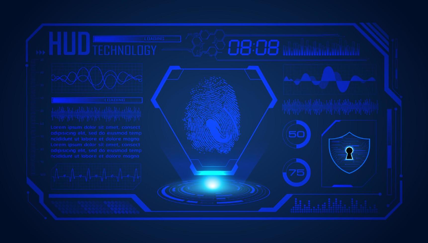 Modern HUD Technology Screen Background vector