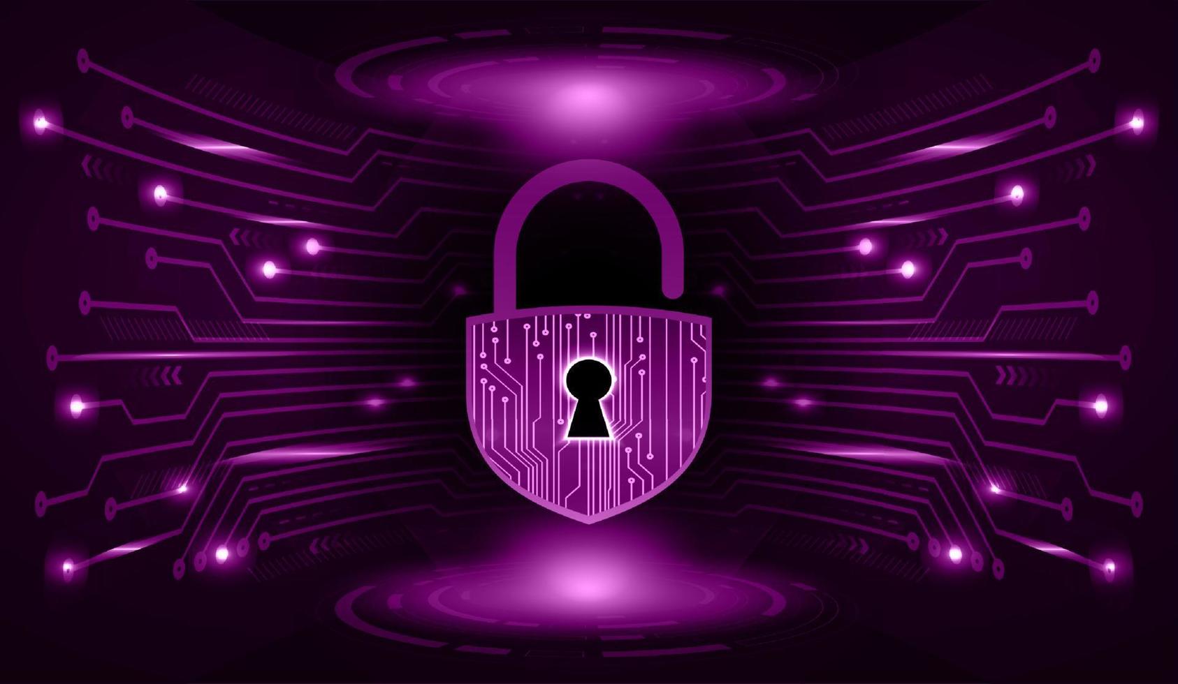 Modern Cybersecurity Technology Background with padlock vector