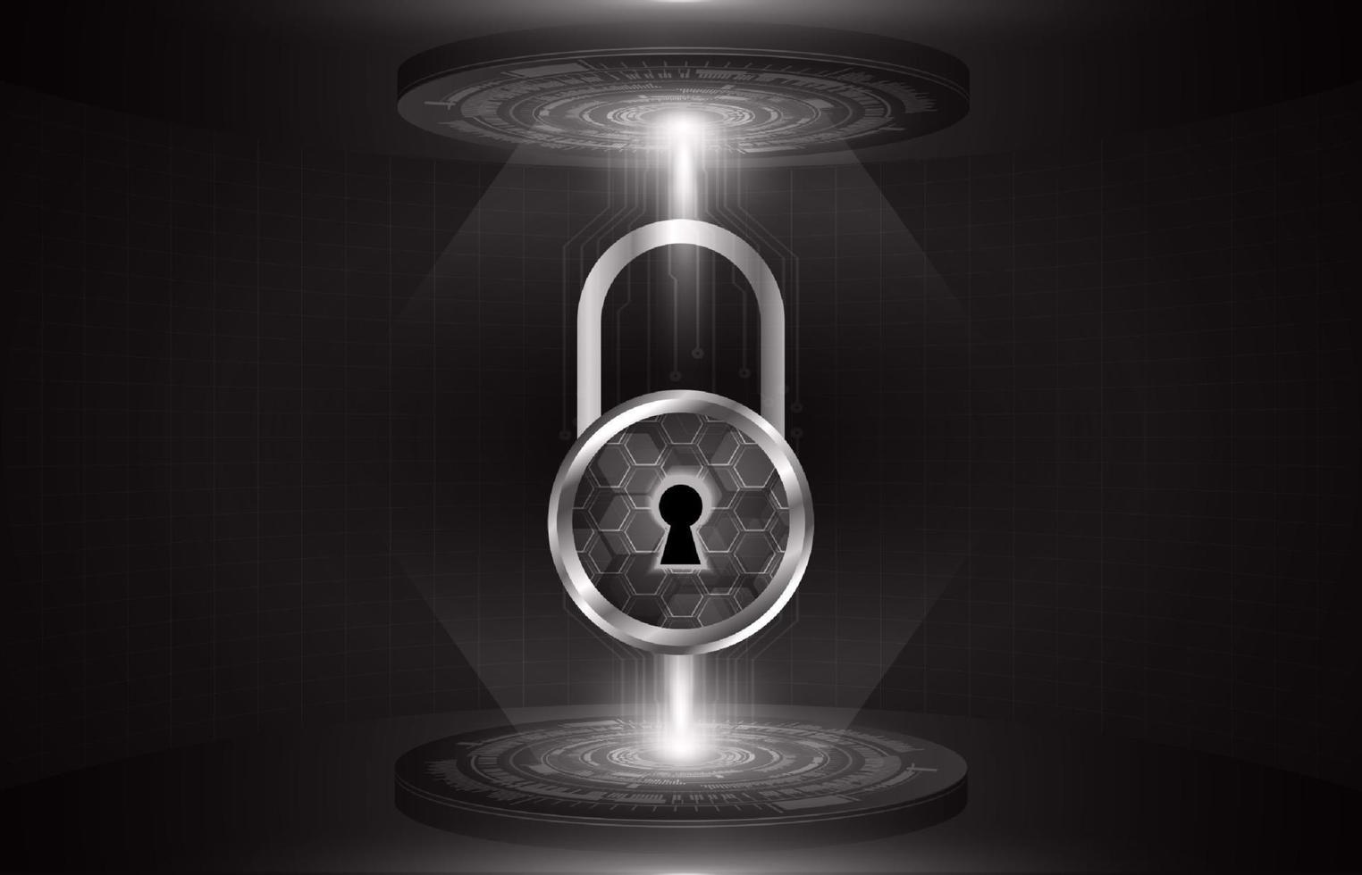 Modern Cybersecurity Technology Background with padlock vector