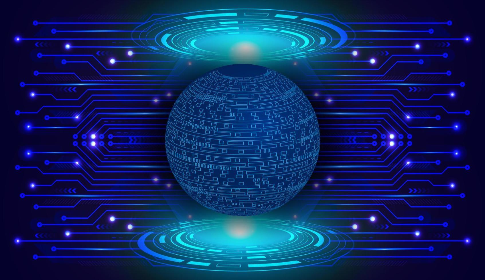 Modern Holographic Globe on Technology Background vector