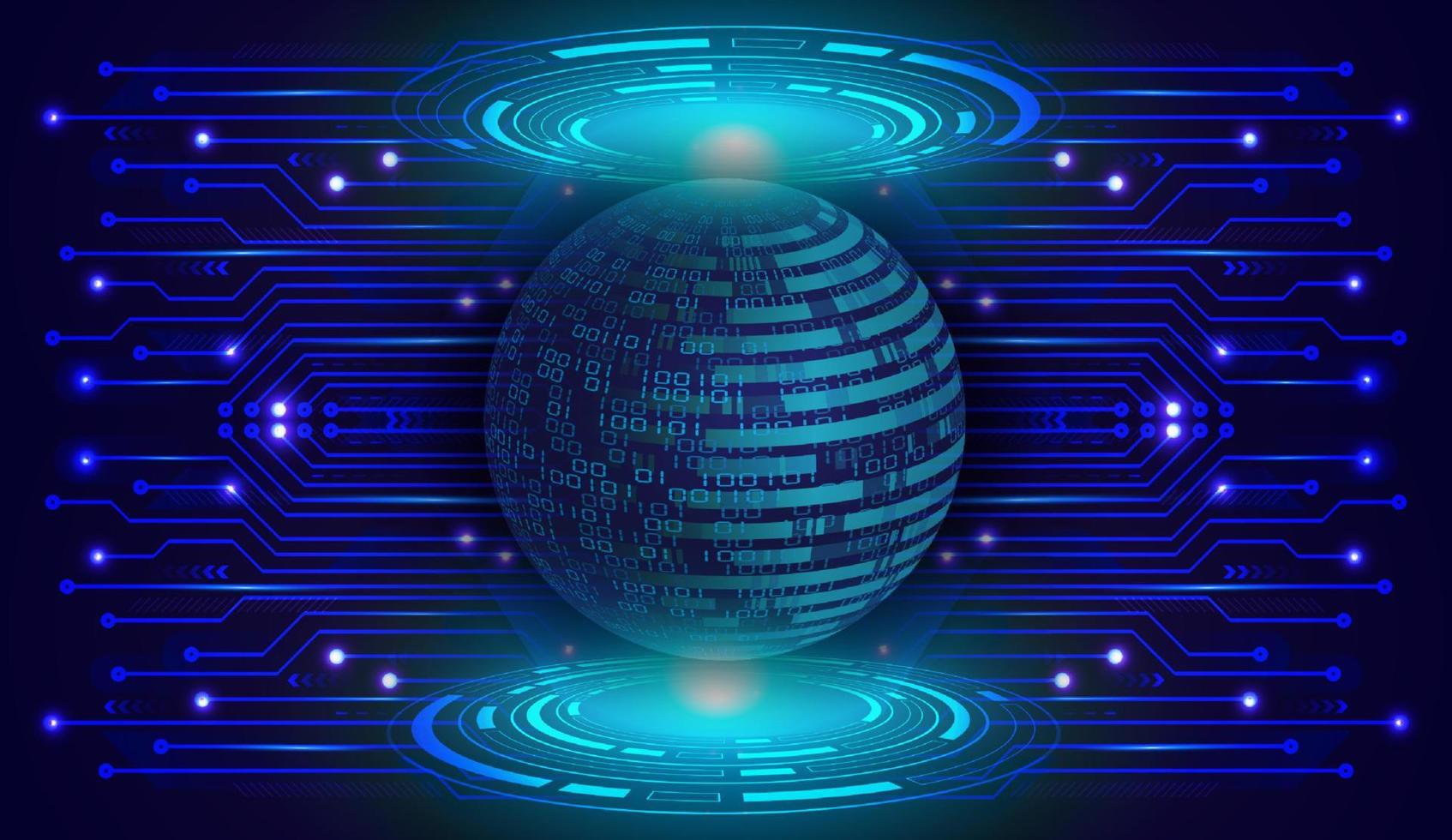 Modern Holographic Globe on Technology Background vector