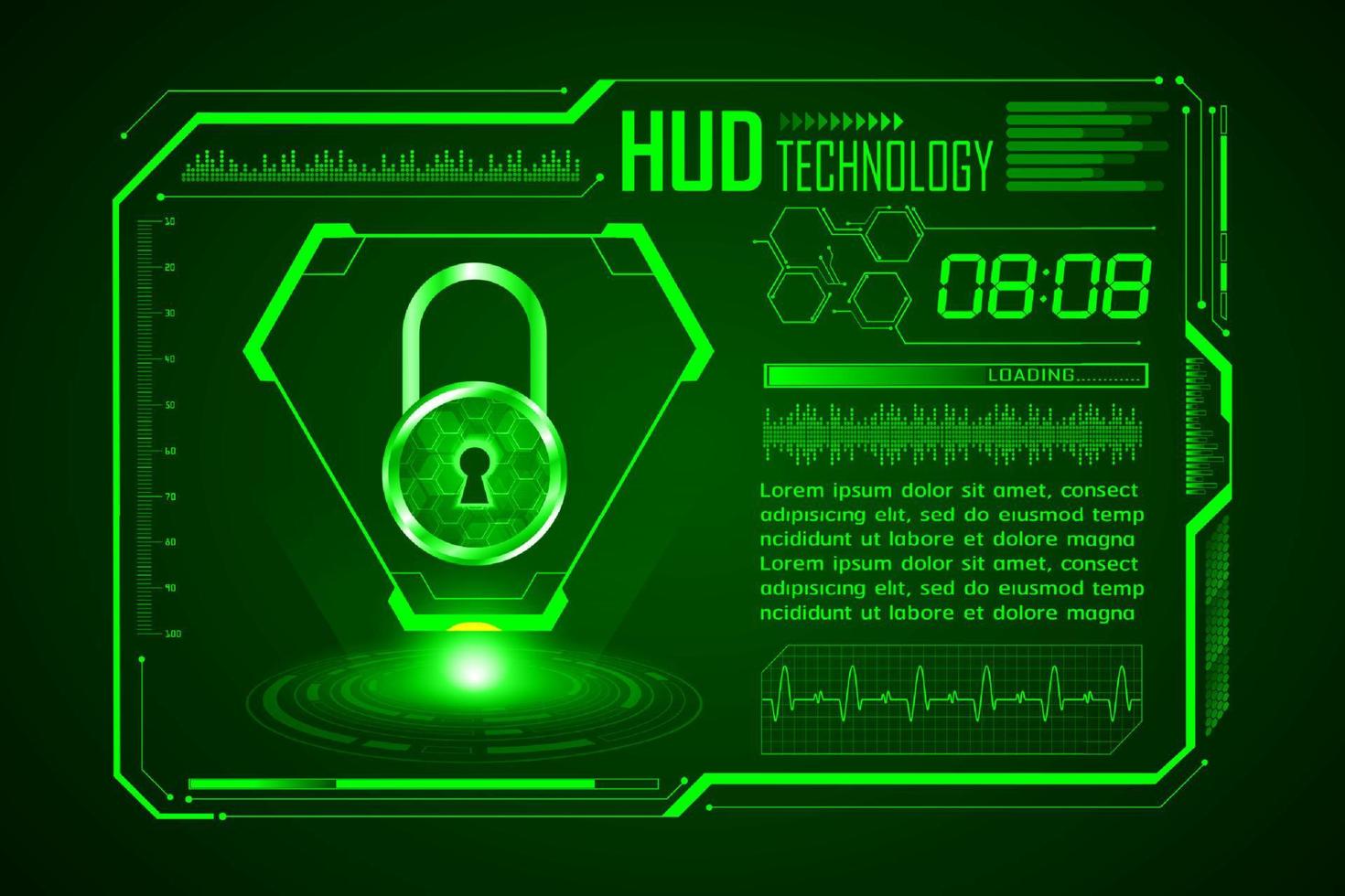 Modern HUD Technology Screen Background vector