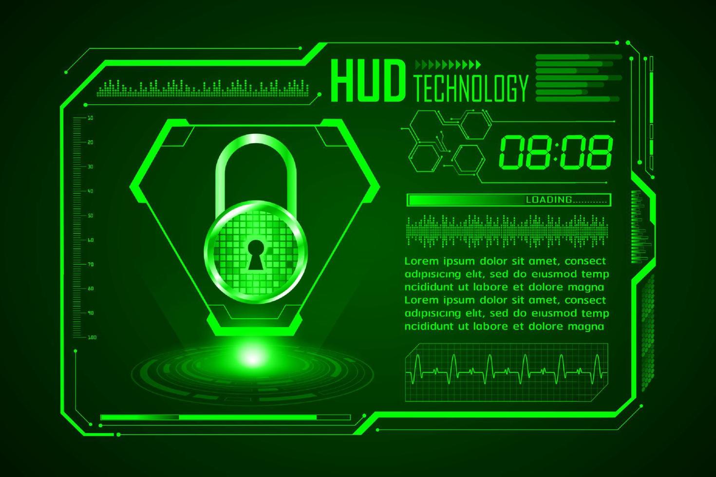 Modern HUD Technology Screen Background vector