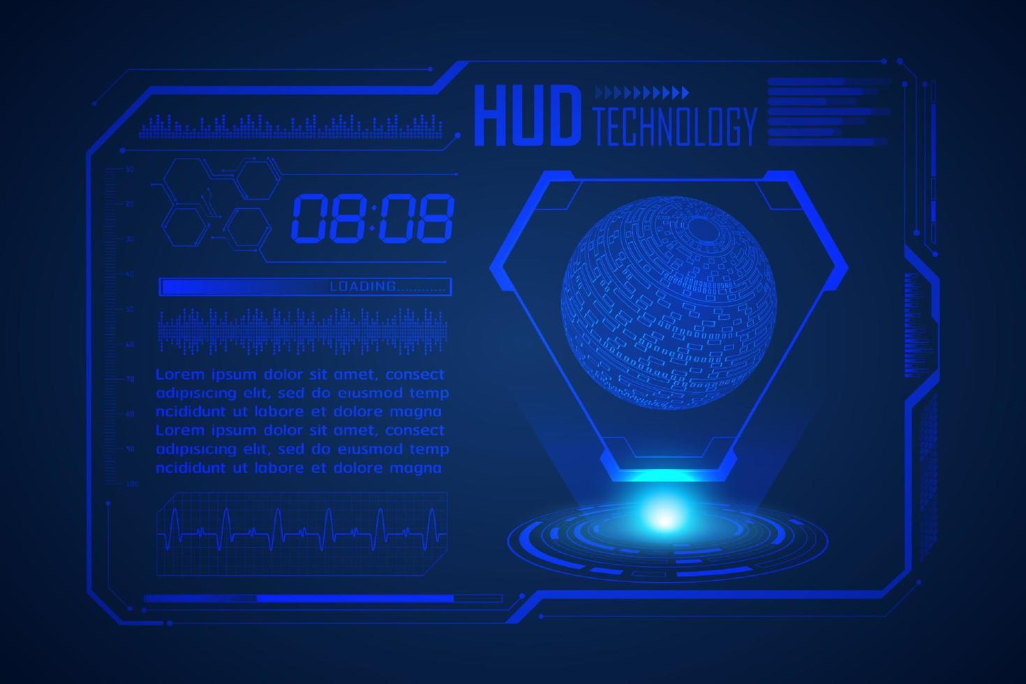 Modern HUD Technology Screen Background vector