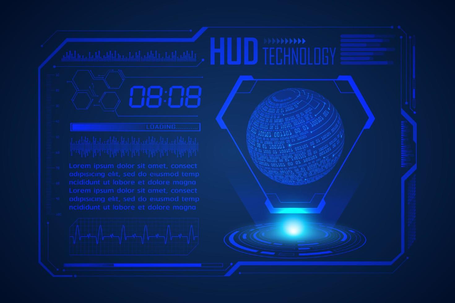 Modern HUD Technology Screen Background vector