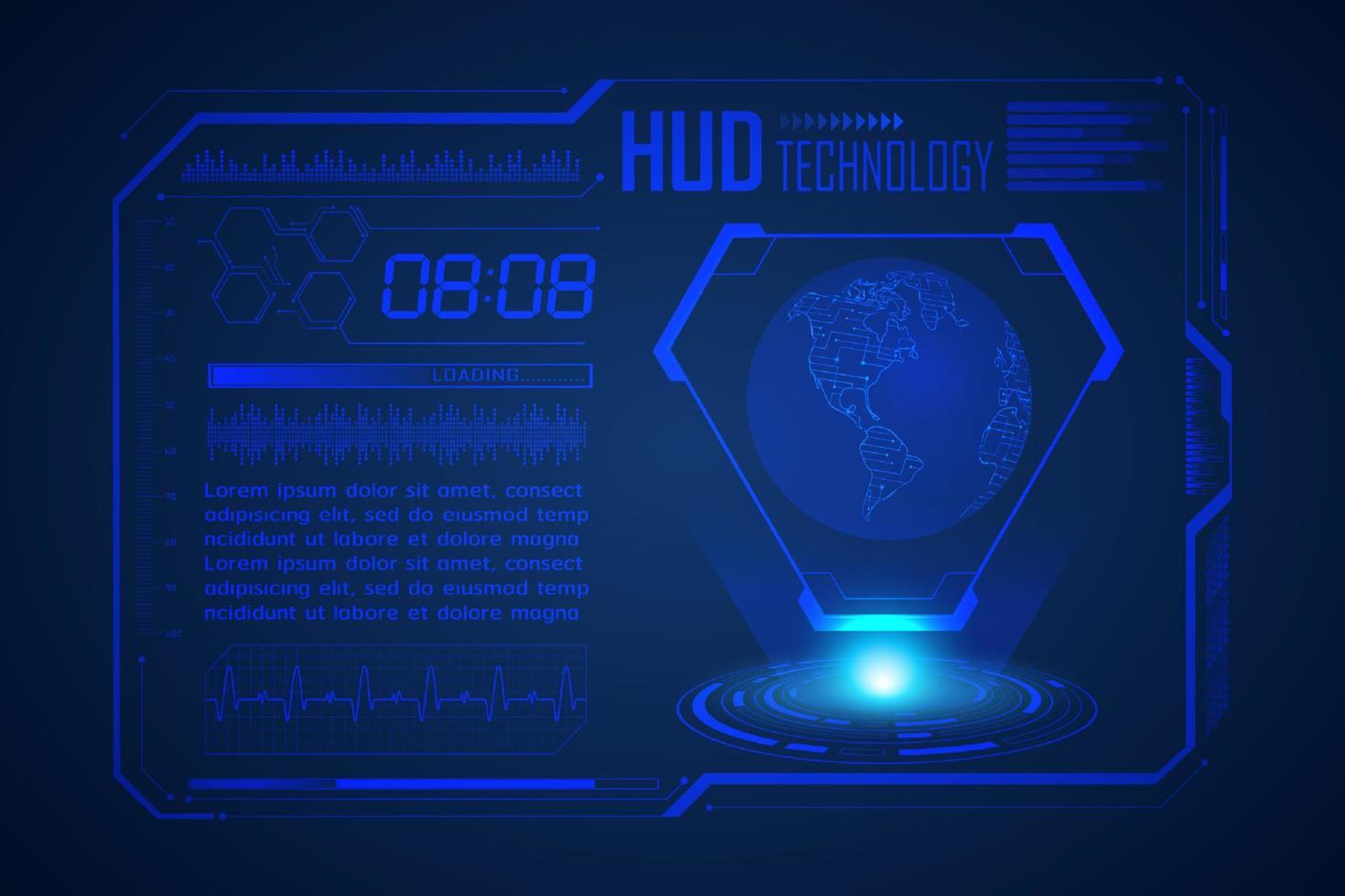 Modern HUD Technology Screen Background vector