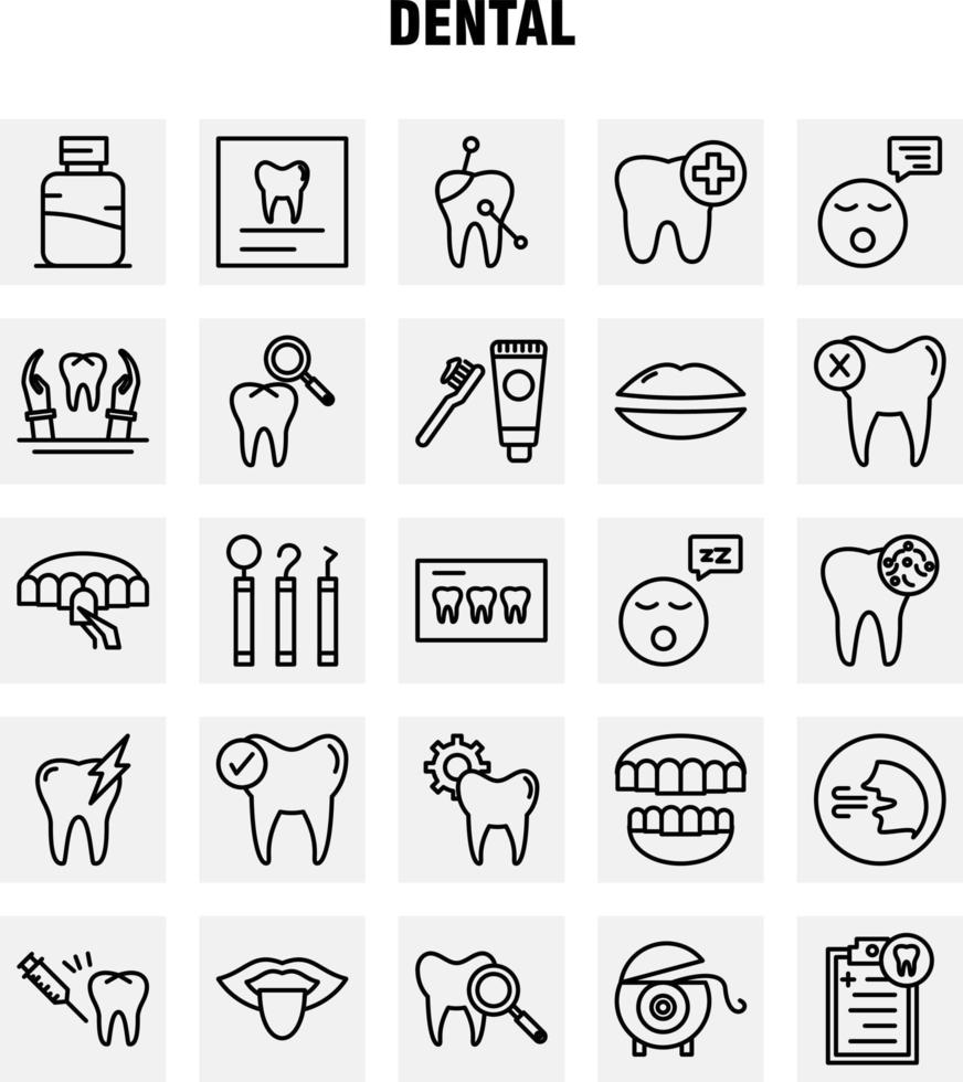 los iconos de línea dental establecidos para el kit de uxui móvil de infografía y el diseño de impresión incluyen dientes dentales infectados dientes médicos colección de dientes limpios de dentista logotipo y pictograma de infografía moderna vector