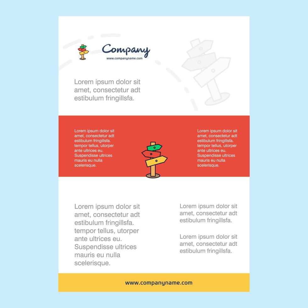 Template layout for Direction board comany profile annual report presentations leaflet Brochure Vector Background