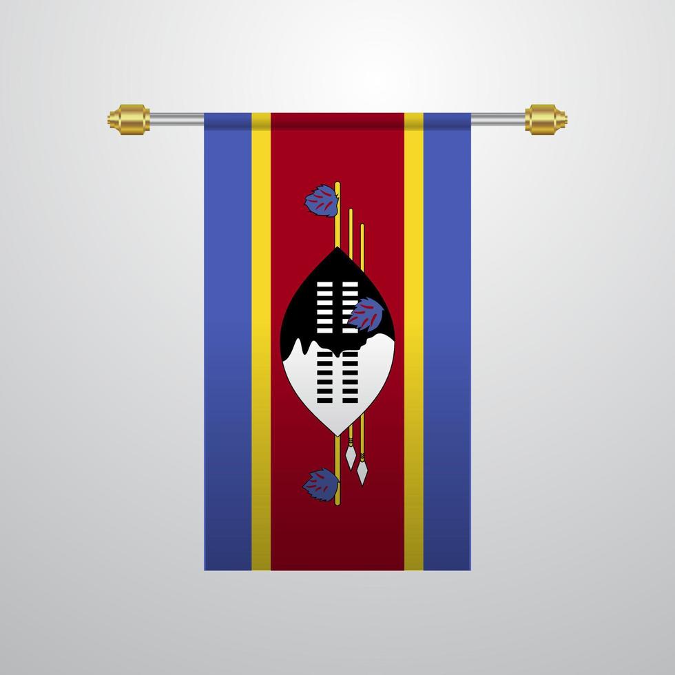 Swaziland hanging Flag vector