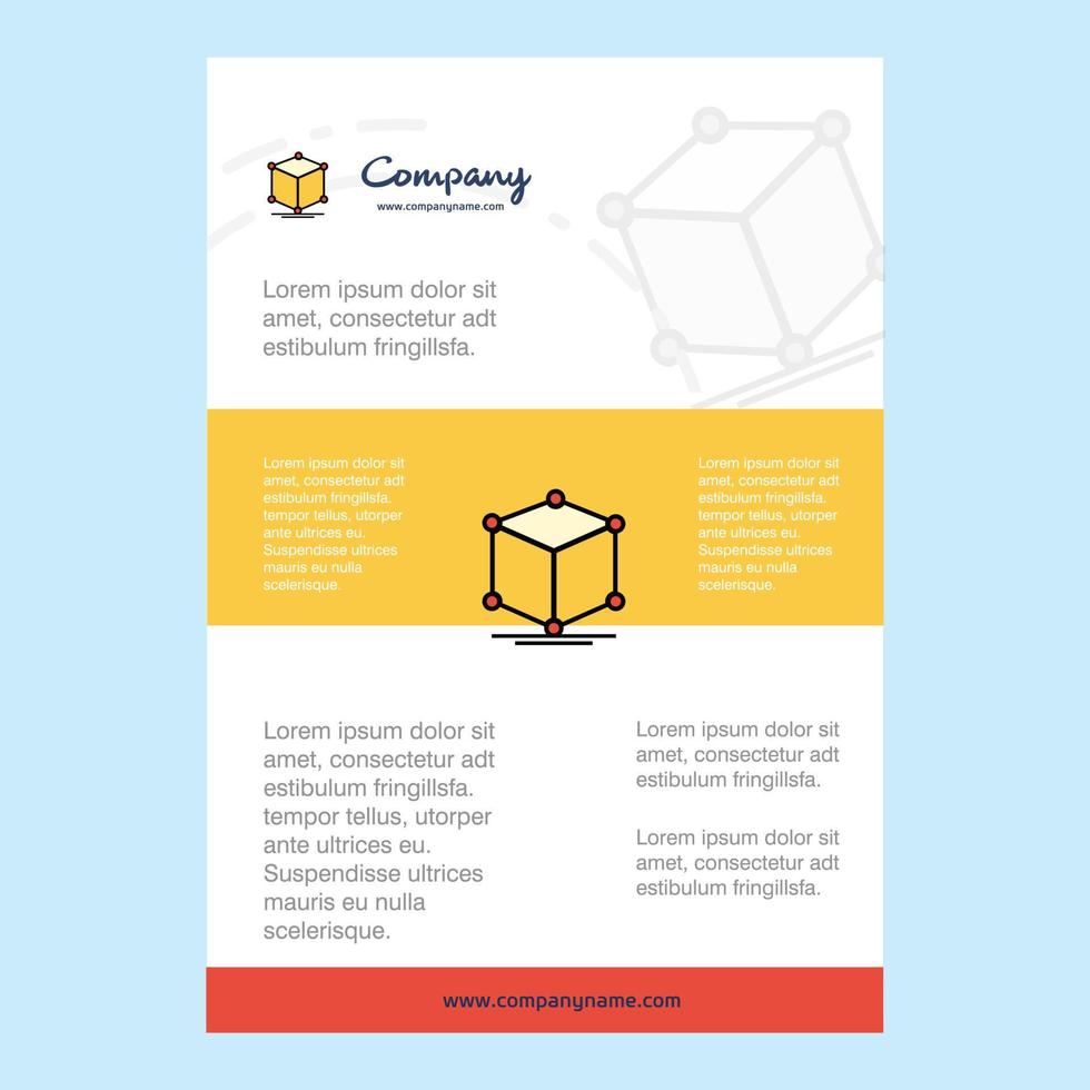 Template layout for Cube comany profile annual report presentations leaflet Brochure Vector Background