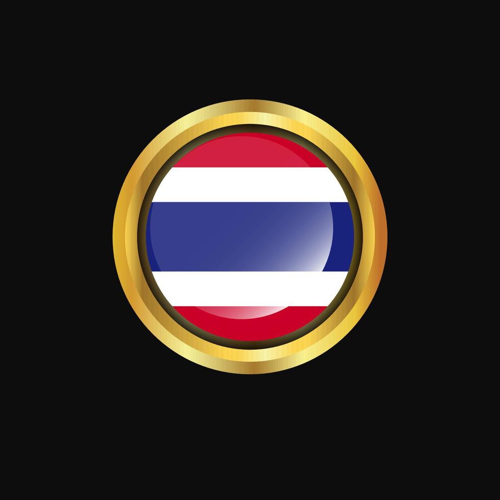 Thailand flag Golden button vector