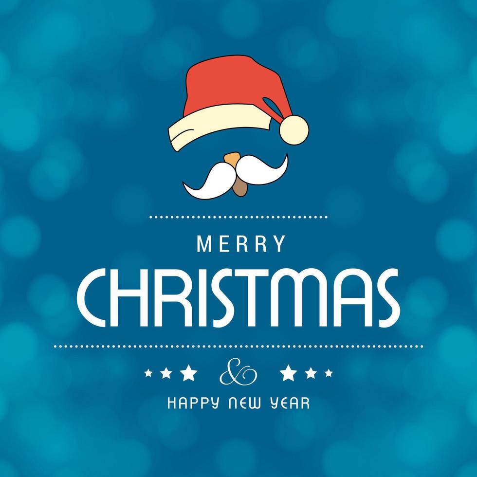 Christmas card design with elegant design and blue background vector