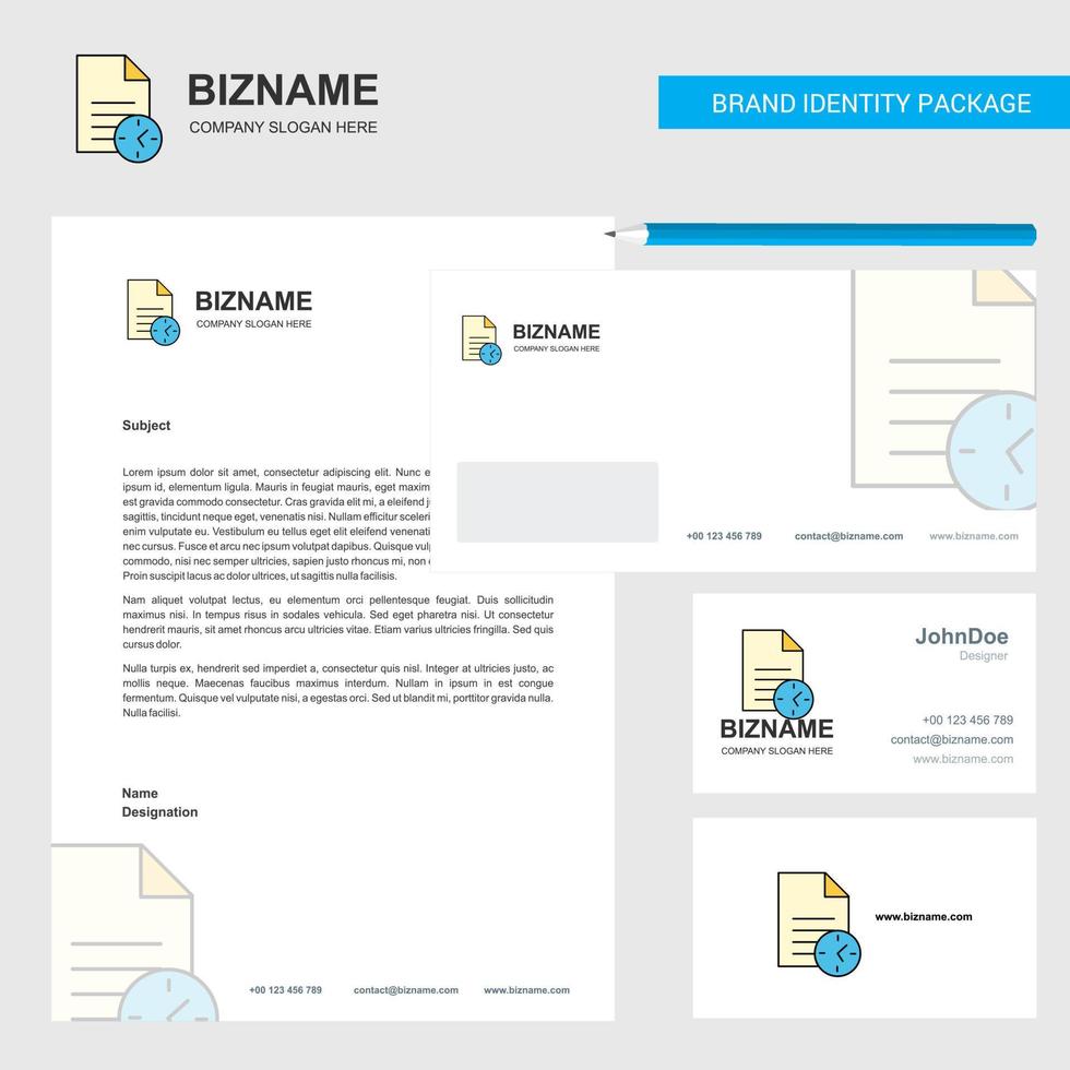 Task on time Business Letterhead Envelope and visiting Card Design vector template