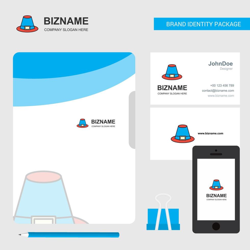 Hat Business Logo File Cover Visiting Card and Mobile App Design Vector Illustration