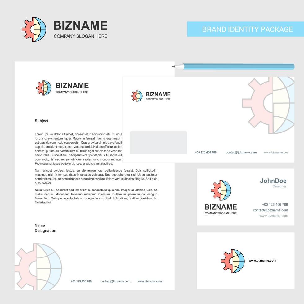 Internet setting Business Letterhead Envelope and visiting Card Design vector template