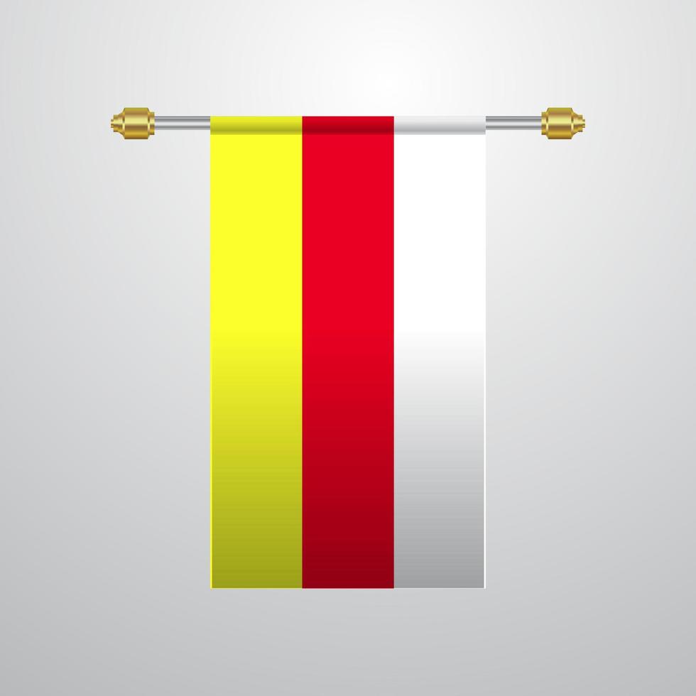 North Ossetia hanging Flag vector