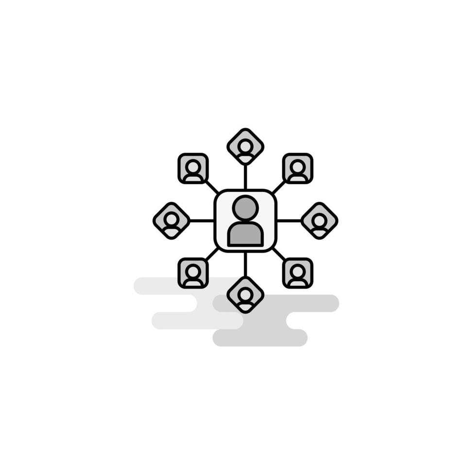 Network Web Icon Flat Line Filled Gray Icon Vector