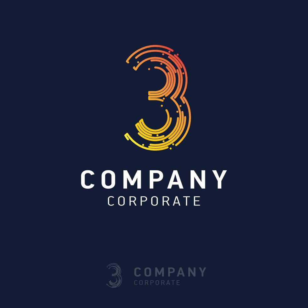 3 company logo design vector