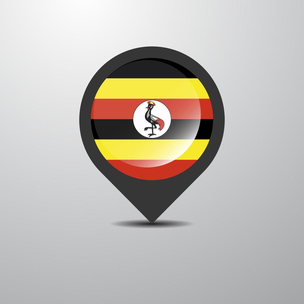 Uganda Map Pin vector
