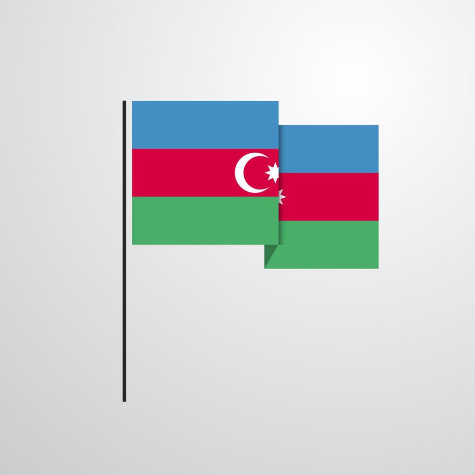 vector de diseño de bandera ondeante de azerbaiyán