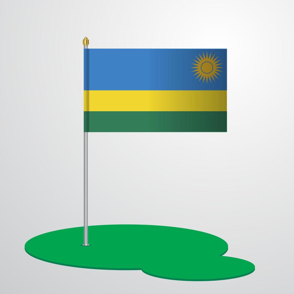 Rwanda Flag Pole vector