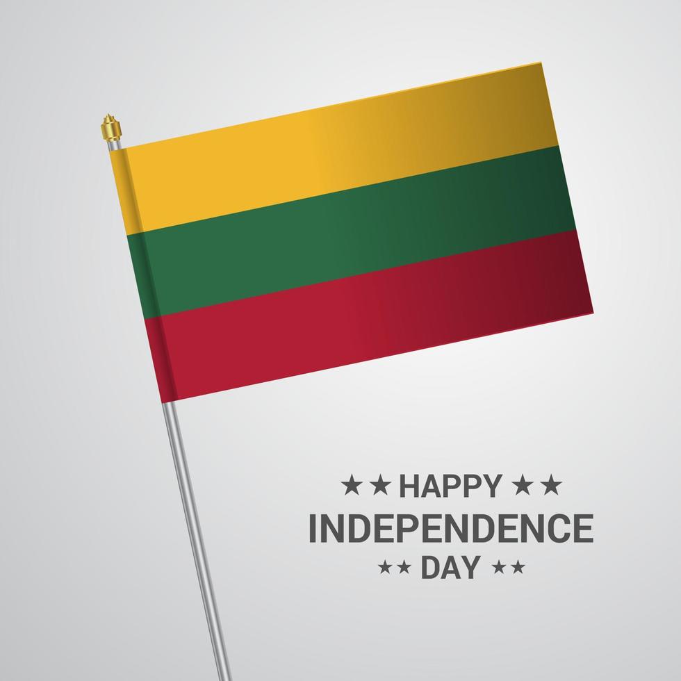 Lithuania Independence day typographic design with flag vector